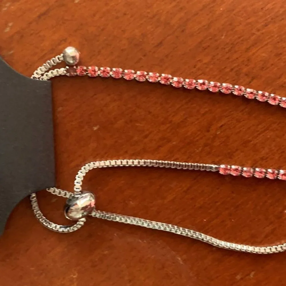 Pink Rhinestone Bracelet - Picture 2 of 3